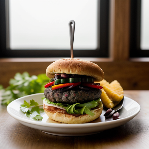 Spicy Black Bean Burgers With Cranrerry Ginger Relish recipe image