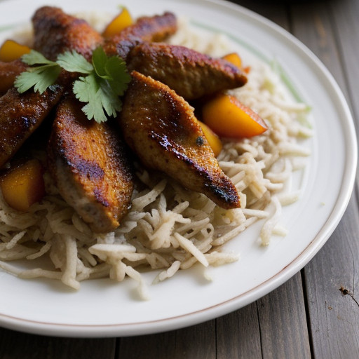 Spicy Chicken With Peach Chutney recipe image
