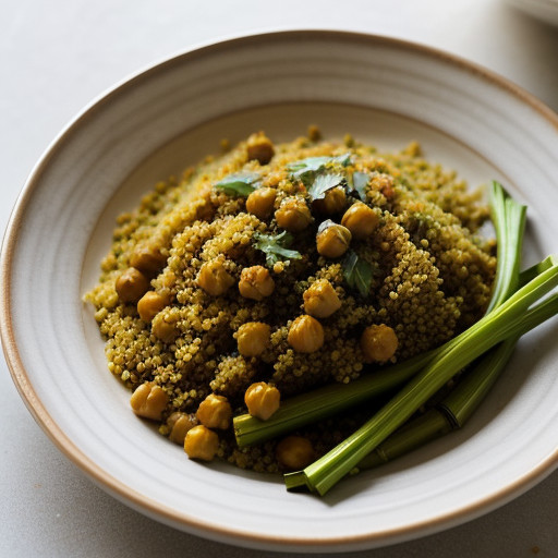 Spicy Couscous With Leeks, Chickpeas & Peppers recipe image