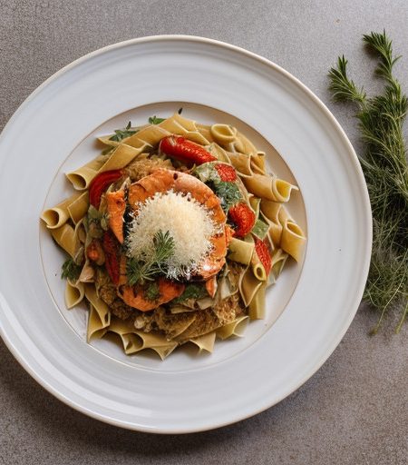Spicy Crab Over Pasta recipe image