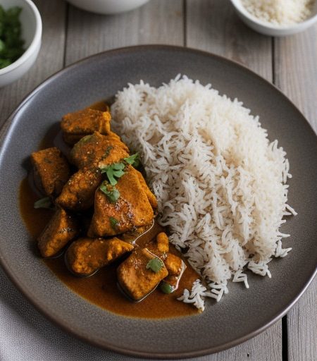 Spicy Curried Chicken With Rice recipe image