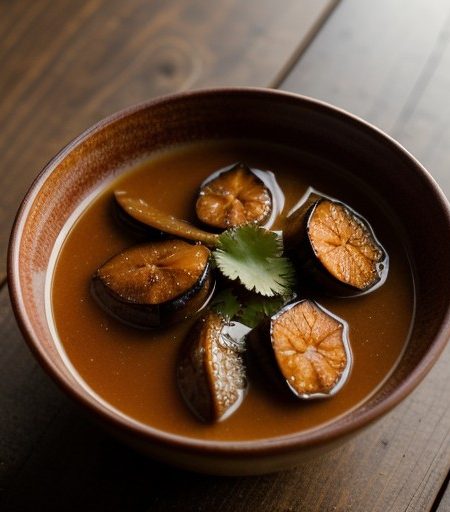 Spicy Eggplant in Ginger-Tamarind Sauce (Masala Vangi recipe image