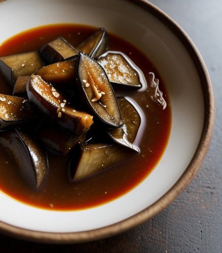 Spicy Eggplant in Ginger-Tamarind Sauce (Masala Vangi recipe image