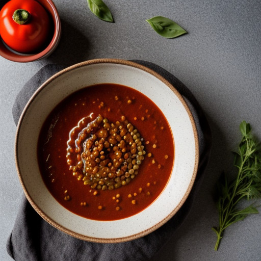 Spicy Lentil & Pepper Sauce for Pasta or Rice recipe image