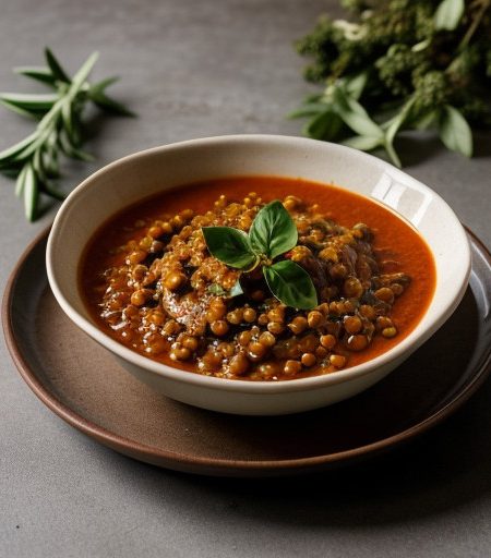 Spicy Lentil and Pepper Sauce for Pasta or Rice recipe image