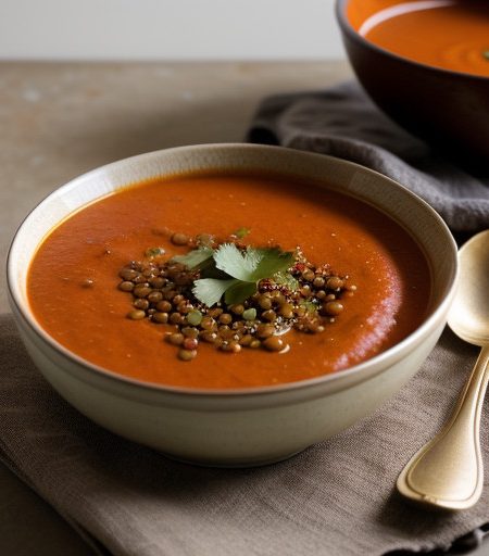 Spicy Lentil and Tomato Soup recipe image