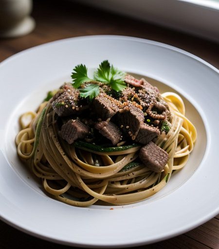 Spicy Linguine~ Beef & Broccoli recipe image