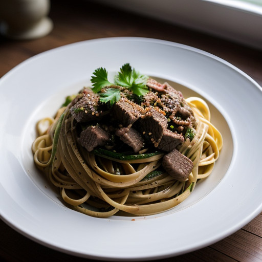 Spicy Linguine~ Beef & Broccoli recipe image