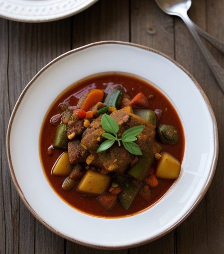 Spicy Mixed Vegetable Stew (Yetakelt W'et recipe image