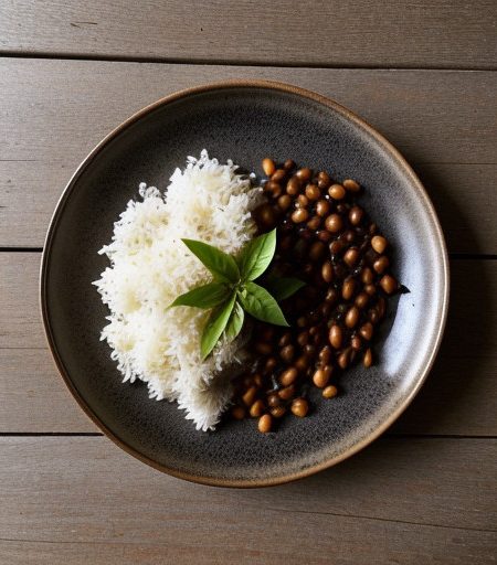 Spicy Okra With Basmati Rice & Black Beans recipe image