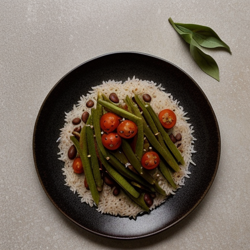 Spicy Okra/Basmati Rice/Black Beans recipe image