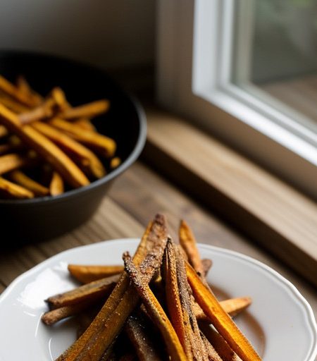 Spicy Oven Baked Sweet Potato "Fries" recipe image