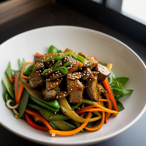 Spicy Pork Stir-Fry Salad recipe image