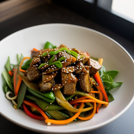 Spicy Pork Stir-Fry Salad recipe image