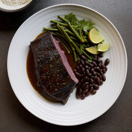 Spicy Rib Roast With Black Bean Salsa recipe image