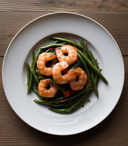 Spicy Shrimp With Green Beans & Red Pepper recipe image