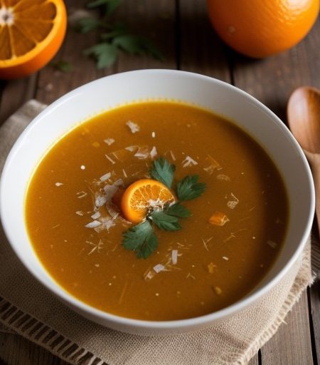 Spicy Soup of Tangerine and Coconut recipe image