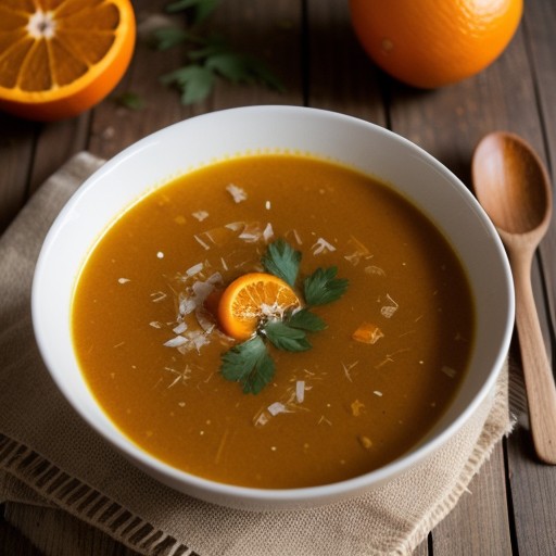 Spicy Soup of Tangerine and Coconut recipe image