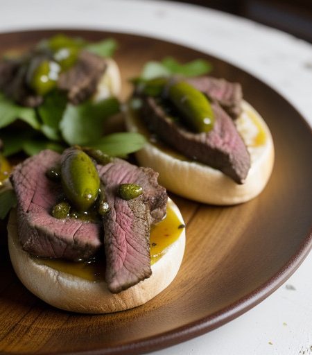 Spicy Steak & Cheese Open-Faced Sandwiches recipe image