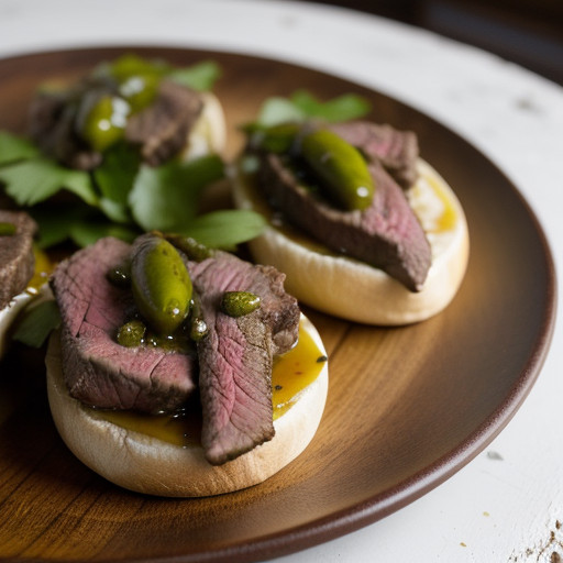 Spicy Steak & Cheese Open-Faced Sandwiches recipe image