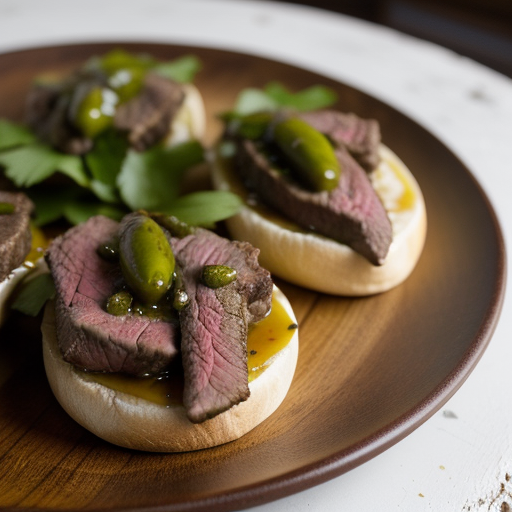 Spicy Steak & Cheese Open-Faced Sandwiches recipe image