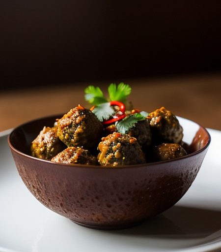 Spicy Thai Meatballs With Crispy Noodles 2 recipe image