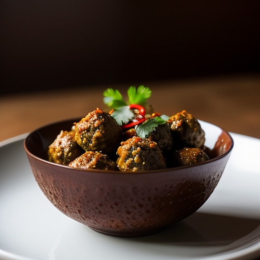 Spicy Thai Meatballs With Crispy Noodles 2 recipe image
