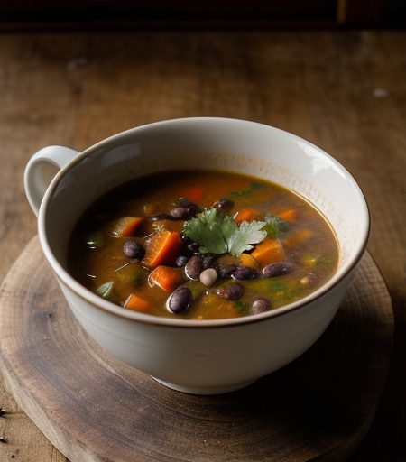 Spicy Vegetable Soup With Black Beans recipe image