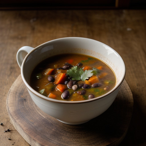 Spicy Vegetable Soup With Black Beans recipe image