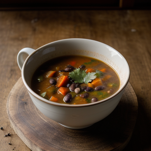 Spicy Vegetable Soup With Black Beans recipe image