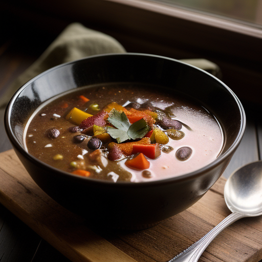 Spicy Vegetable Soup With Black Beans recipe image