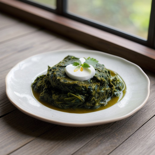 Spinach Cooked in a Bihari Style recipe image