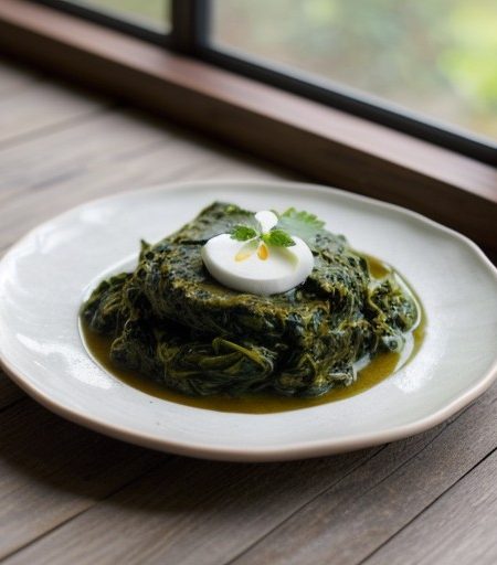 Spinach Cooked in a Bihari Style recipe image
