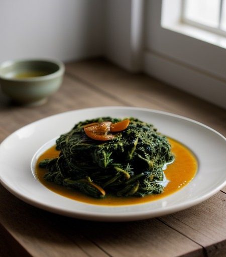 Spinach Cooked in a Bihari Style recipe image