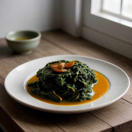 Spinach Cooked in a Bihari Style recipe image