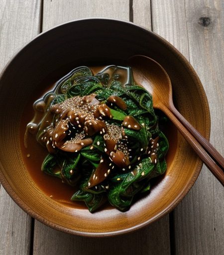 Spinach Dressed in Soy Sauce & Sesame Oil recipe image