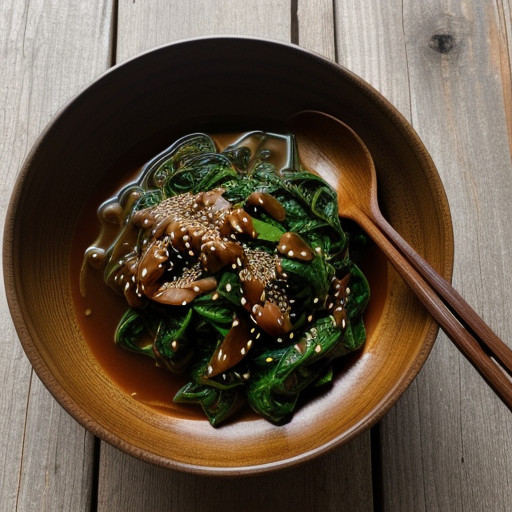 Spinach Dressed in Soy Sauce & Sesame Oil recipe image