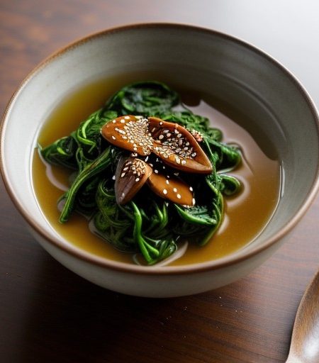 Spinach Dressed in Soy Sauce and Sesame Oil recipe image