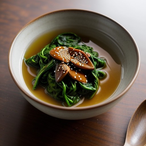 Spinach Dressed in Soy Sauce and Sesame Oil recipe image