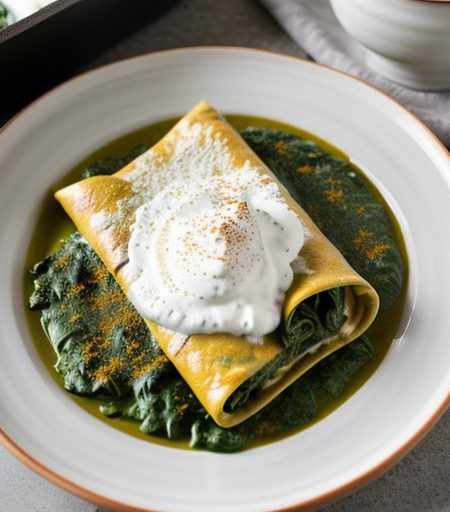 Spinach Enchiladas With Three Colors recipe image