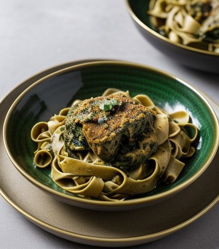 Spinach Fettucine With Ginger Chicken-Daley recipe image