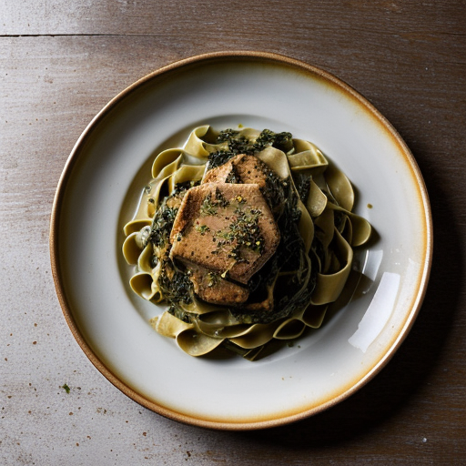 Spinach Fettucine With Ginger Chicken recipe image