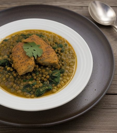 Spinach & Lentil or Chicken Dhansak. recipe image