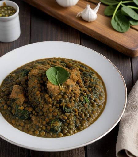 Spinach & Lentil or Chicken Dhansak. recipe image