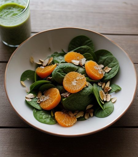 Spinach & Mandarin Orange Salad With Mint Dressing recipe image