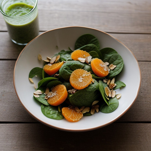Spinach & Mandarin Orange Salad With Mint Dressing recipe image