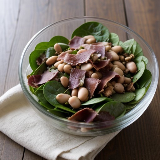 Spinach, Prosciutto and Bean Salad recipe image