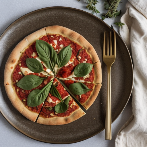 Spinach, Red Pepper and Pine Nut Pizza recipe image