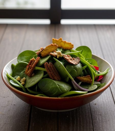 Spinach Salad With Crisp Red Chiles recipe image
