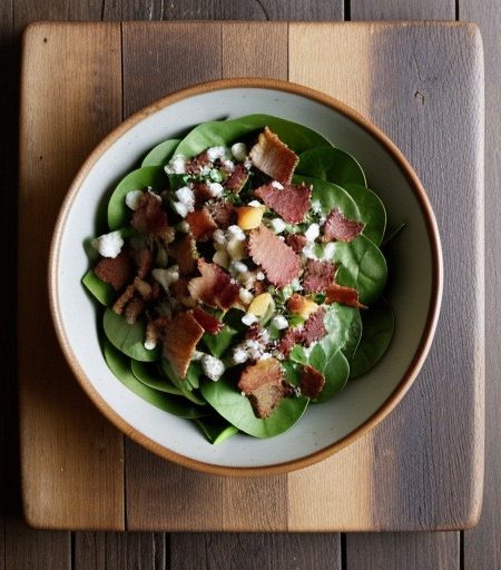 Spinach Salad With Hot Bacon Dressing recipe image